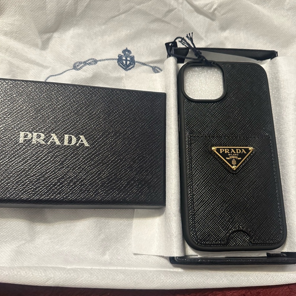 Prada Black and Gold Phone Case